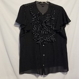 Womans Blouse polka dots Ruffles XL